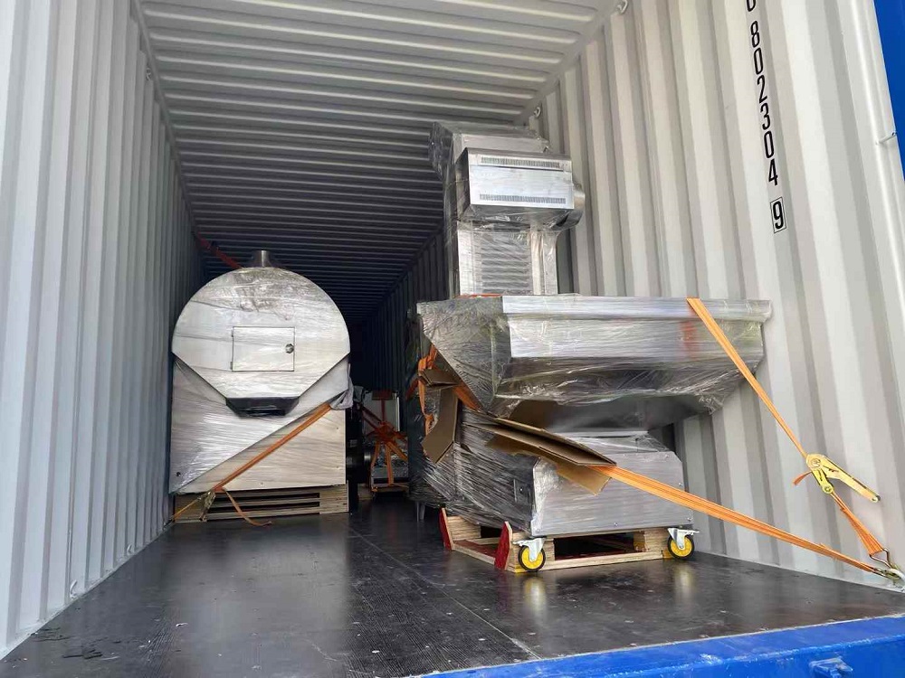8meters electromagnetic roasting line delivery to Korea customer