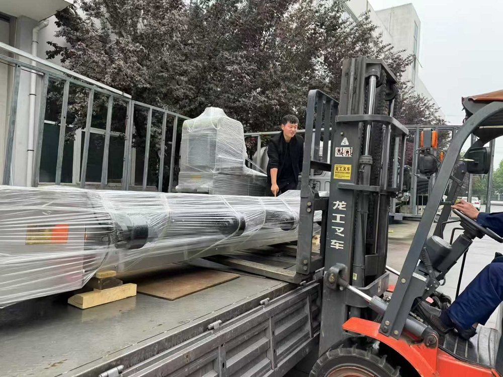 Customers come to test the machine and deliver the goods
