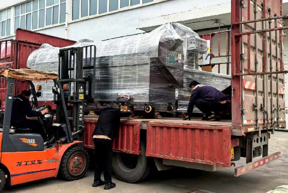 Assembly line roasting machine shipment